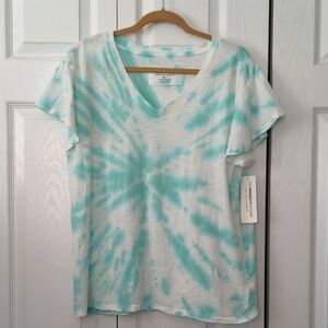 NWT! *THE SWEATSHIRT PROJECT* TYE DYE RUFFLED SLEEVE T-SHIRT- XL